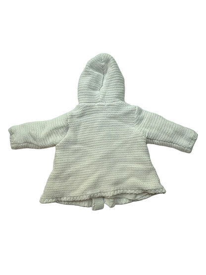 First Impressions White Knit Hooded Jacket 6-9M