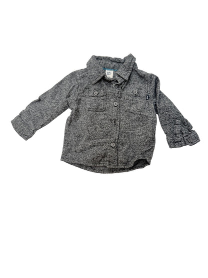 Baby B'gosh Gray Heathered Button Shirt 12M