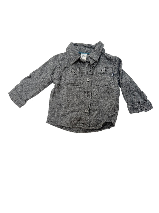 Baby B'gosh Gray Heathered Button Shirt 12M