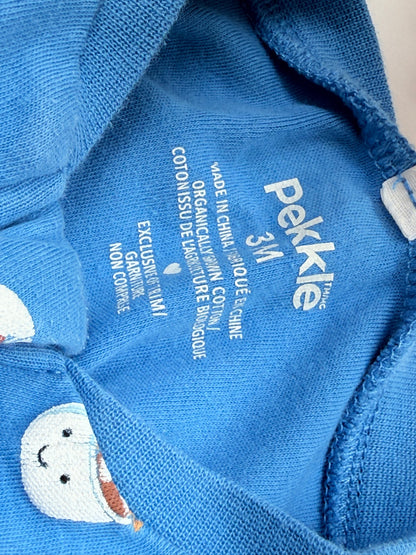 Pekkie Blue Food Print Footed Sleeper 3M