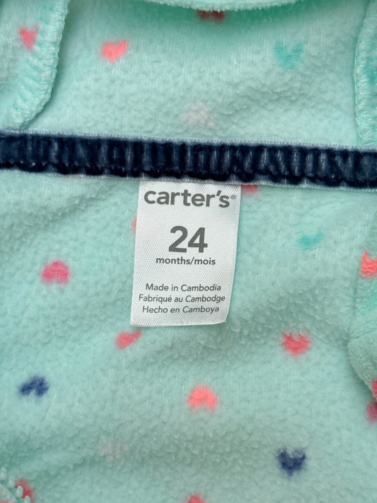 Carter's Fleece Heart Print Hooded Vest 24M
