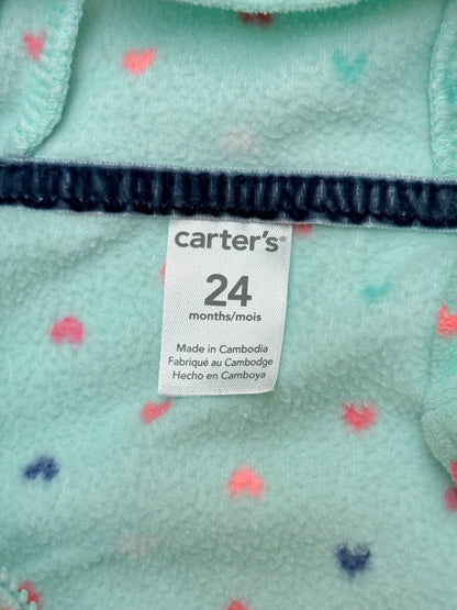 Carter's Fleece Heart Print Hooded Vest 24M