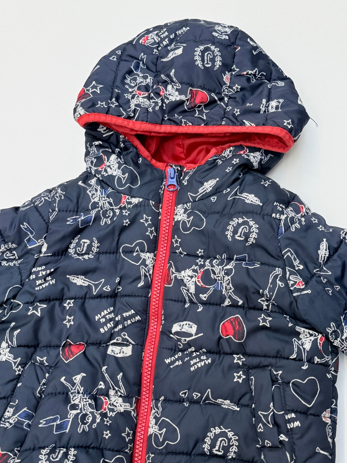 Joe Fresh Marching Band Print Puffer Jacket 4T
