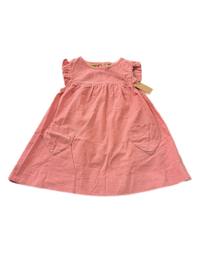 Mini Boden Pink Corduroy Heart Pocket Dress 5-6Y