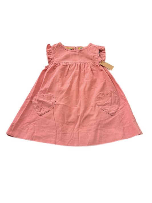 Mini Boden Pink Corduroy Heart Pocket Dress 5-6Y