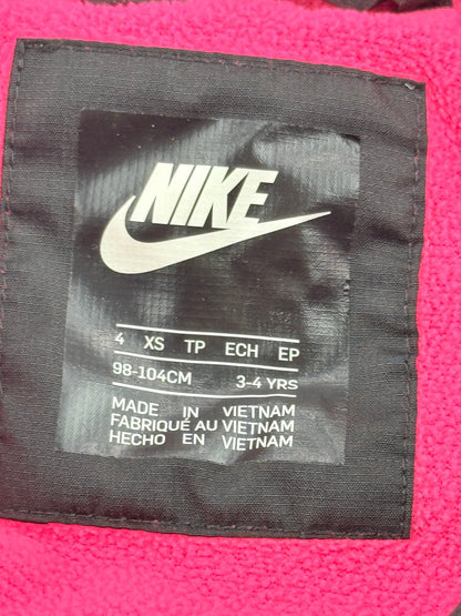 Nike Black Hooded Fleece-Lined Jacket Size 3-4Y