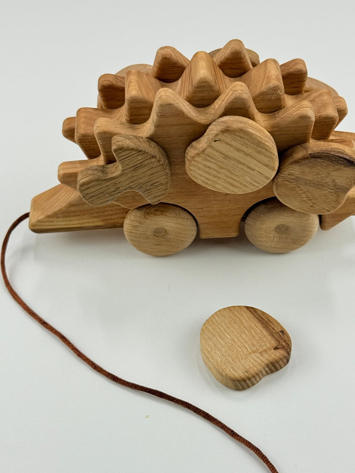 Wooden Hedgehog Pull Toy with Magnetic Pieces