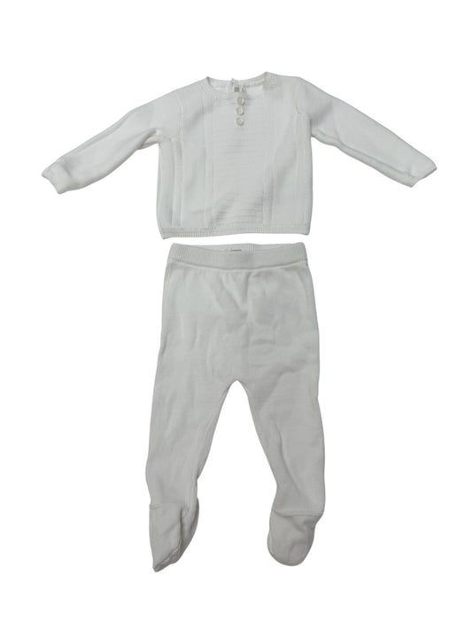 Mamas & Papas White Knit Sweater Set 0-3M