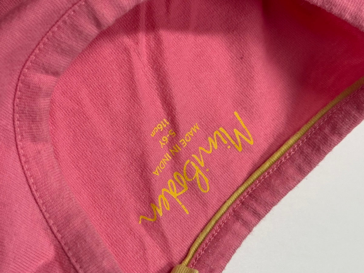 Mini Boden Embroidered Dog Pink T-Shirt 5-6Y