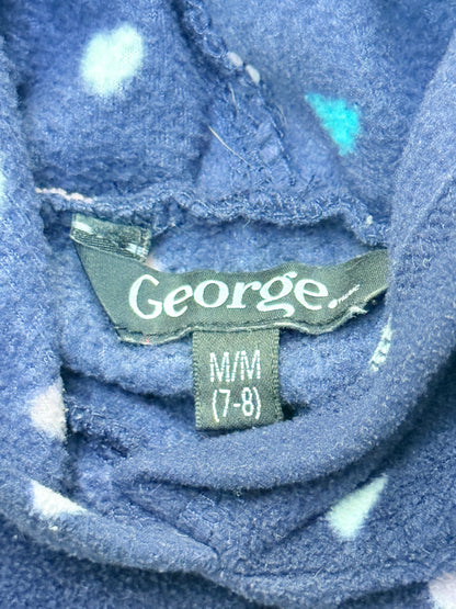 George Heart Print Fleece Hoodie Size 7-8