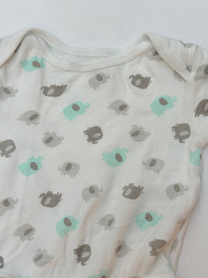 Rococo Elephant Print Bodysuit 3M