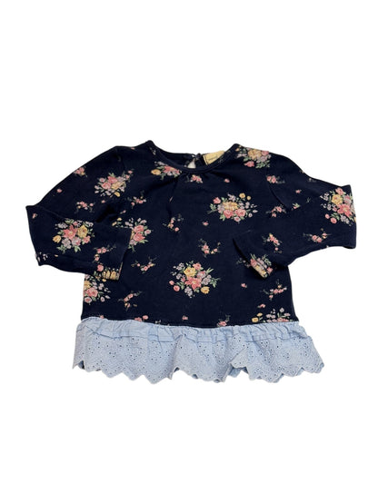 Omsed Rambler's Floral Navy Ruffle Top Girls 5