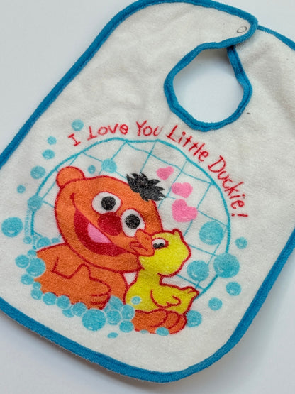 Vintage Sesame Street Ernie Rubber Duckie Baby Bib