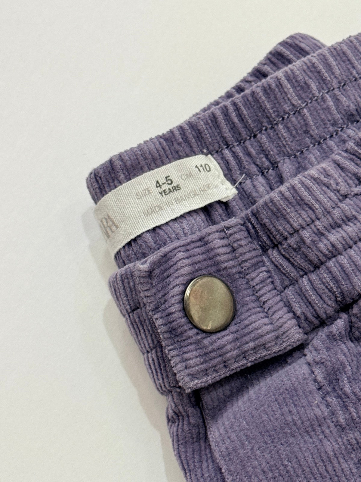 Zara Purple Corduroy Pants Size 4-5Y