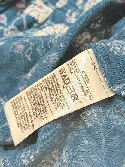 Old Navy Floral Blue Smocked Dress 6-12M