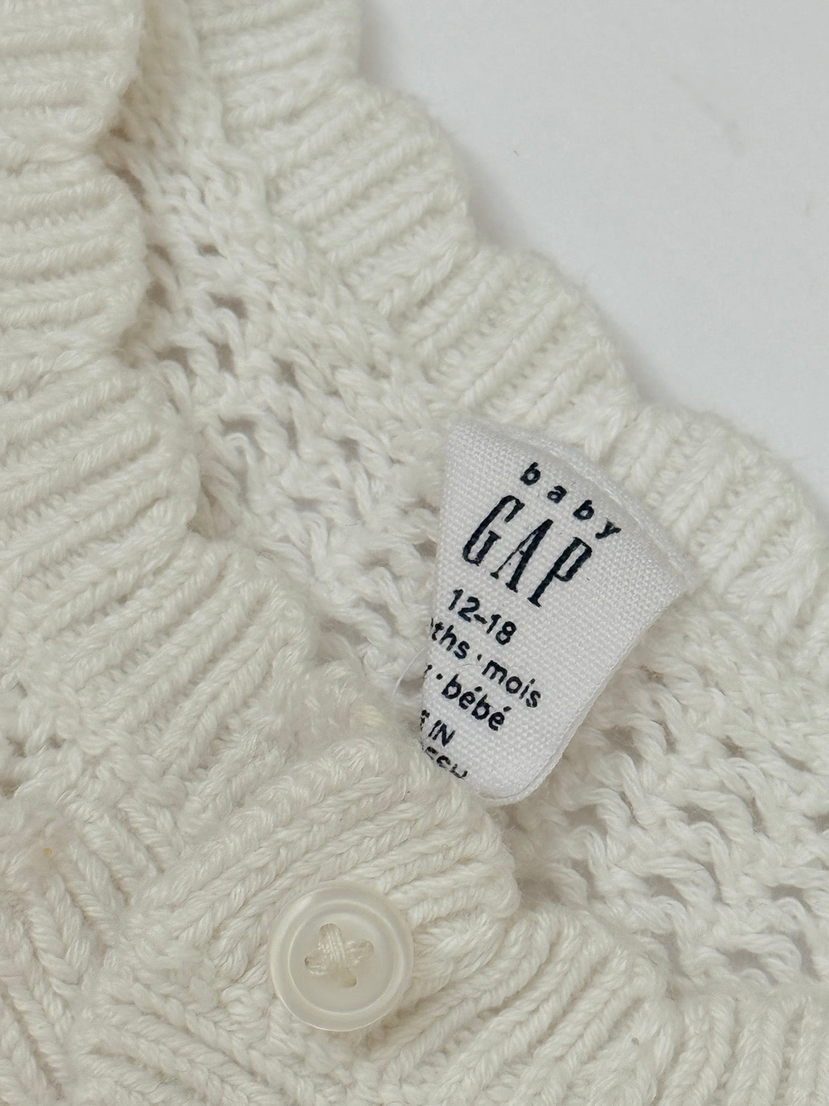 Baby Gap Cream Knit Romper 12-18M