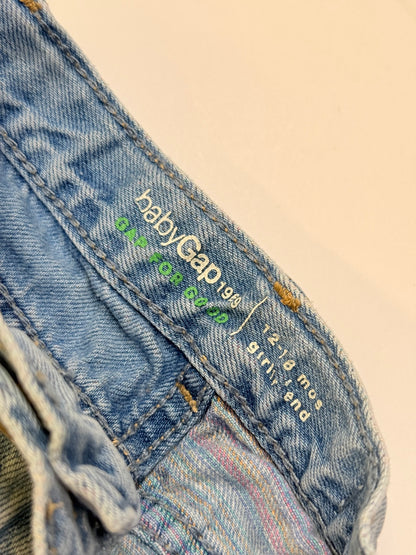 Baby Gap Colourful Thread Distressed Light Wash Jeans 12-18m