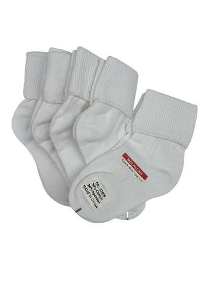 New 5 Pack of White Baby Socks Age 1-2