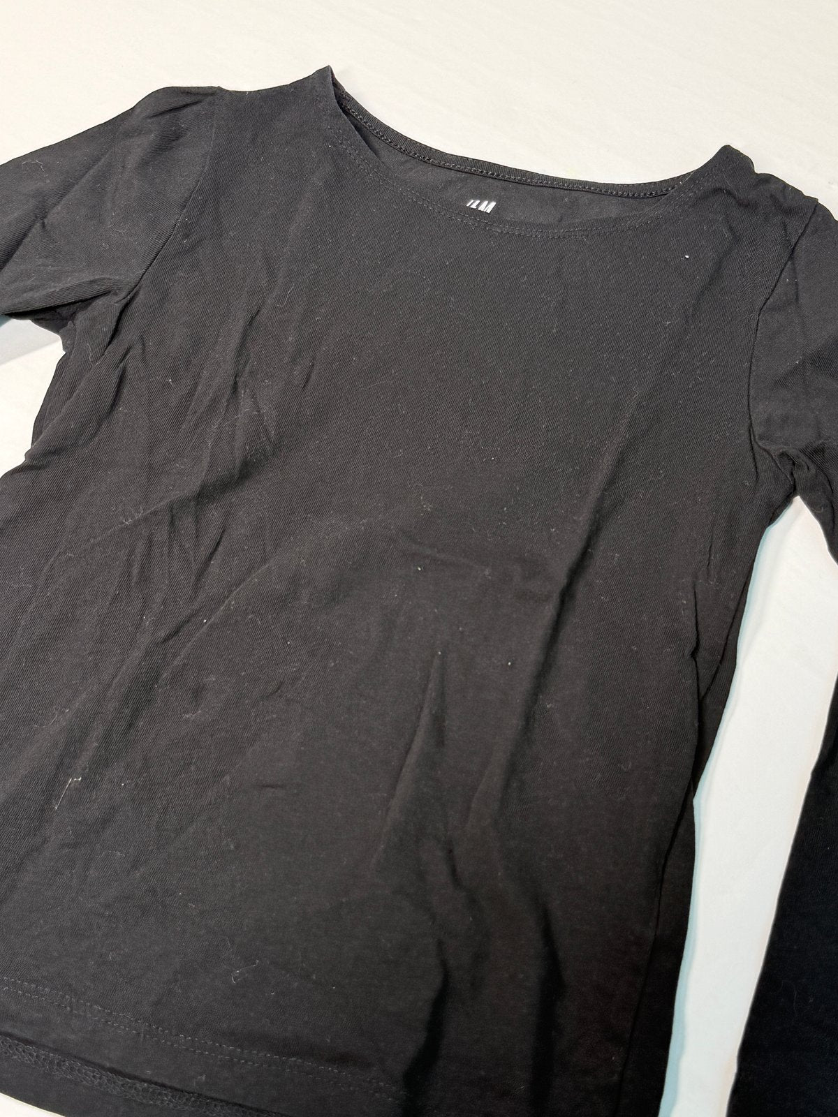 H&M Basic Black Long Sleeve Top Size 4-6Y
