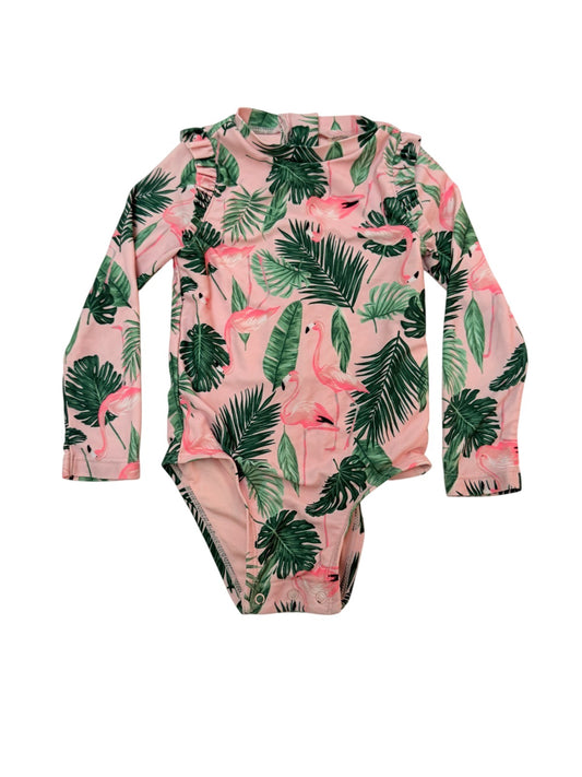 Old Navy Flamingo Rash Guard Swimsuit 18-24M