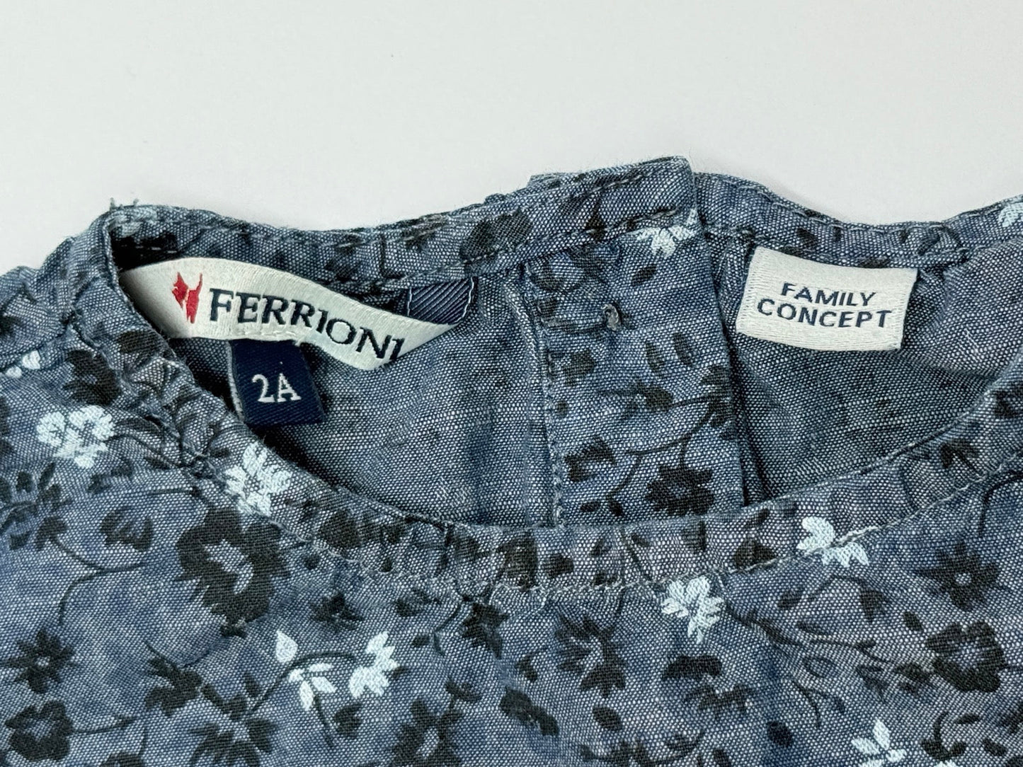 Ferrioni Floral Chambray Dress Size 2A