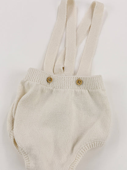 Zara Cream Knit Suspender Bloomers 6-9M