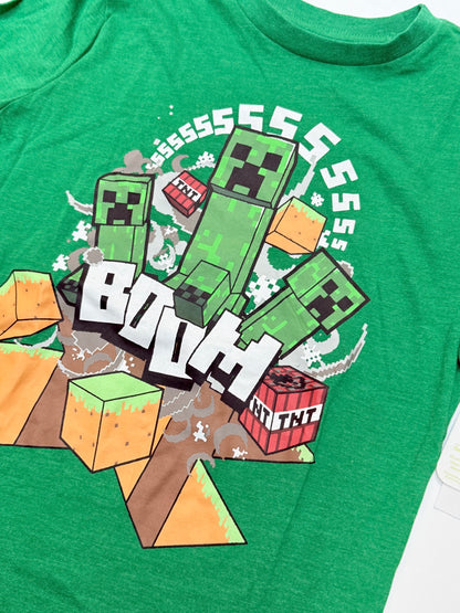Minecraft Creeper Boom T-Shirt Size 7-8