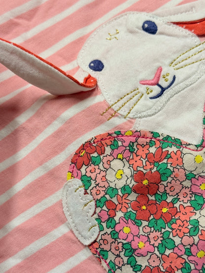 Mini Boden Bunny Heart Stripe Top 4-5Y