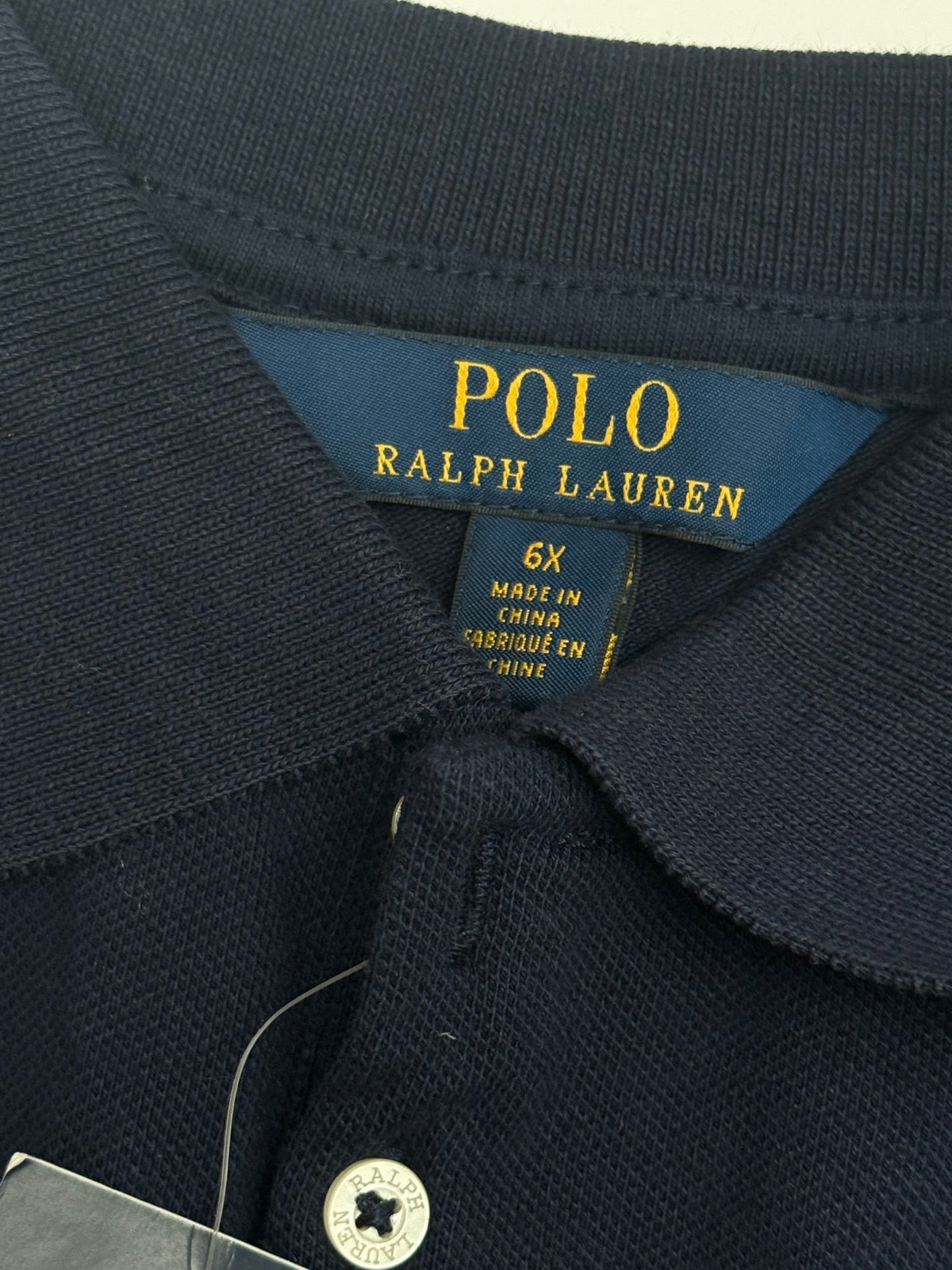 NWT - Polo Ralph Lauren Navy Long Sleeve Polo Girls 6X