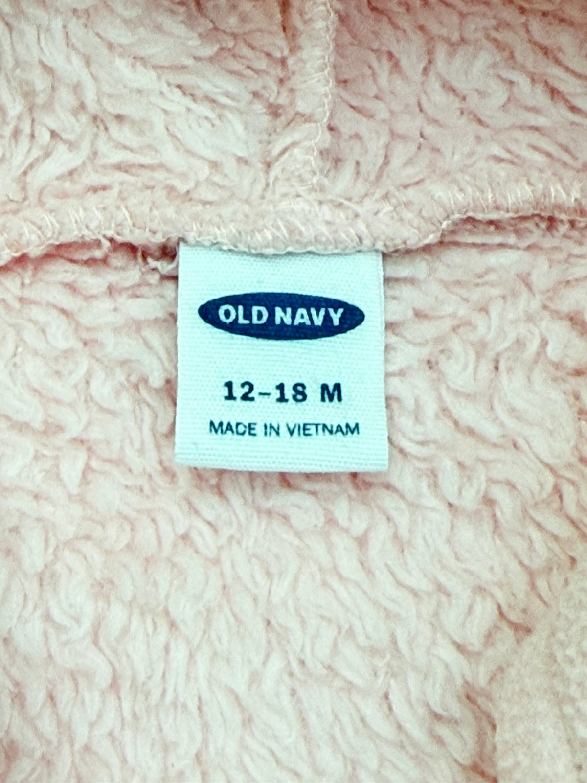 Old Navy Pink Sherpa Bear Ear Jacket 12-18M
