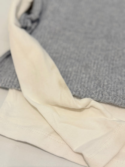 Zara Gray Ribbed Knit Vest Set 6-7Y