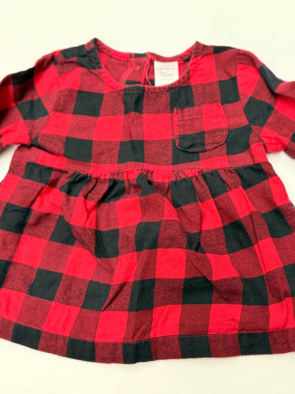 Carter's Buffalo Plaid Flannel Dress 12M