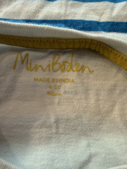 Mini Boden Striped Leopard T-Shirt 4-5Y