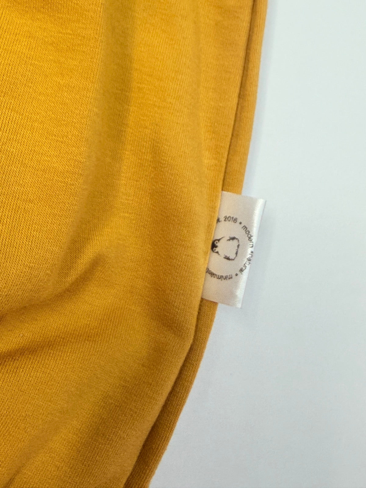 Minimalistic Ole Designs Mustard Penguin Sweatshirt 2 Years