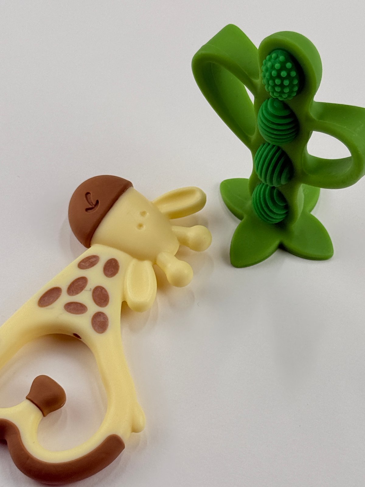 Giraffe and Peapod Silicone Teethers Set of 2