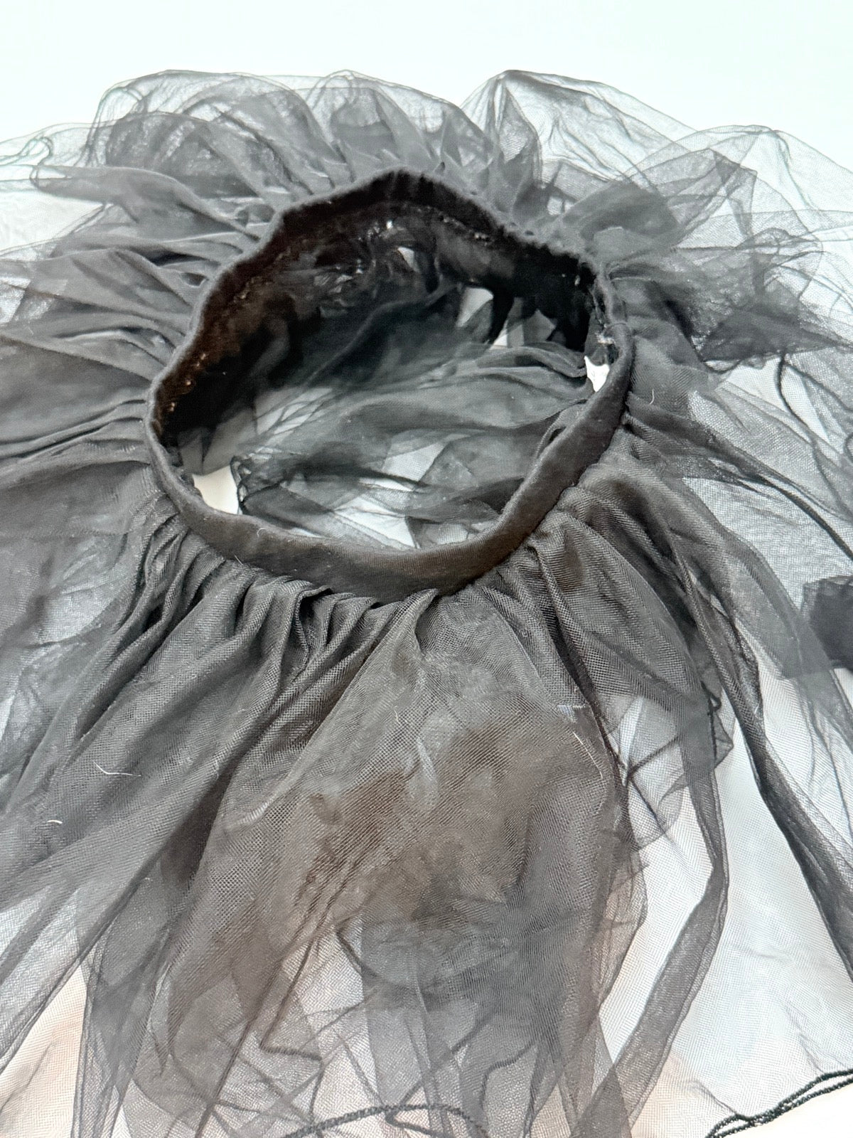 Black Tulle Ruffle Costume Collar Size 5-7Y