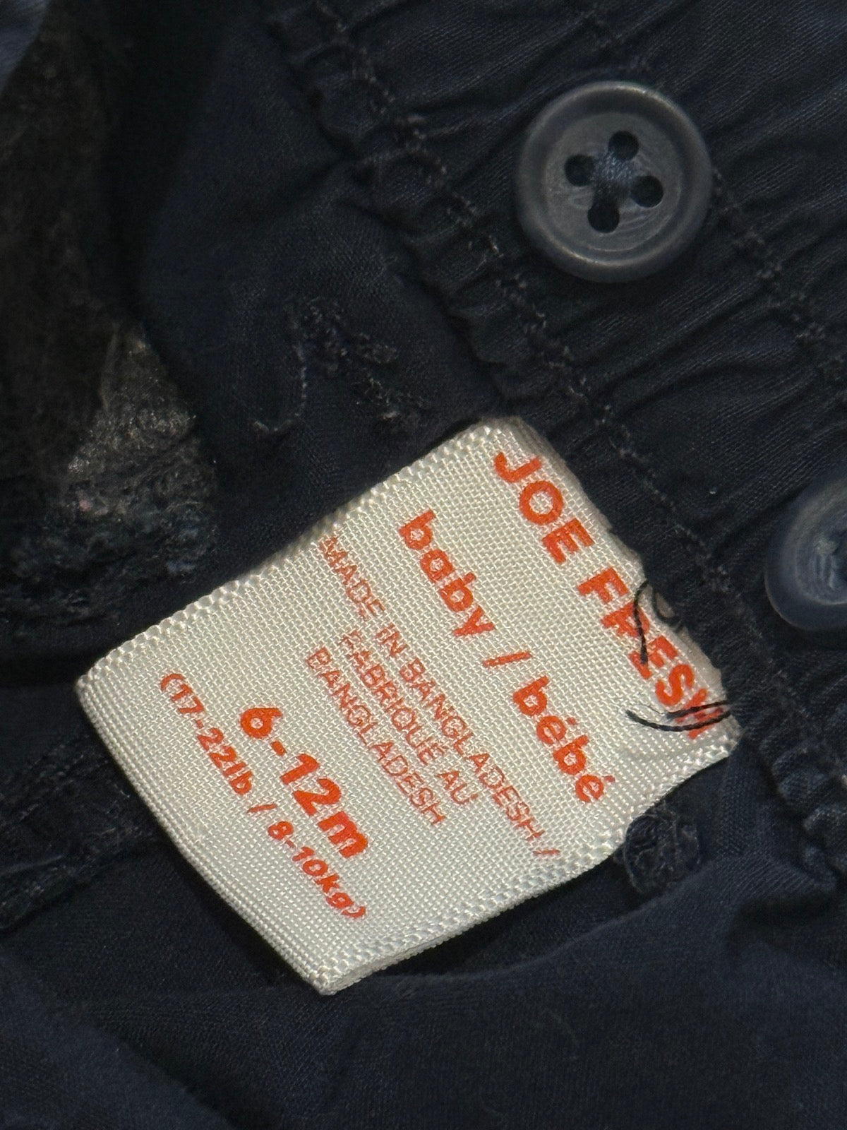 Joe Fresh Baby Navy Cargo Pants 6-12M