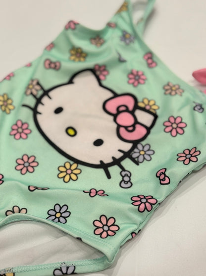 Hello Kitty Mint Floral One-Piece Swimsuit 2T