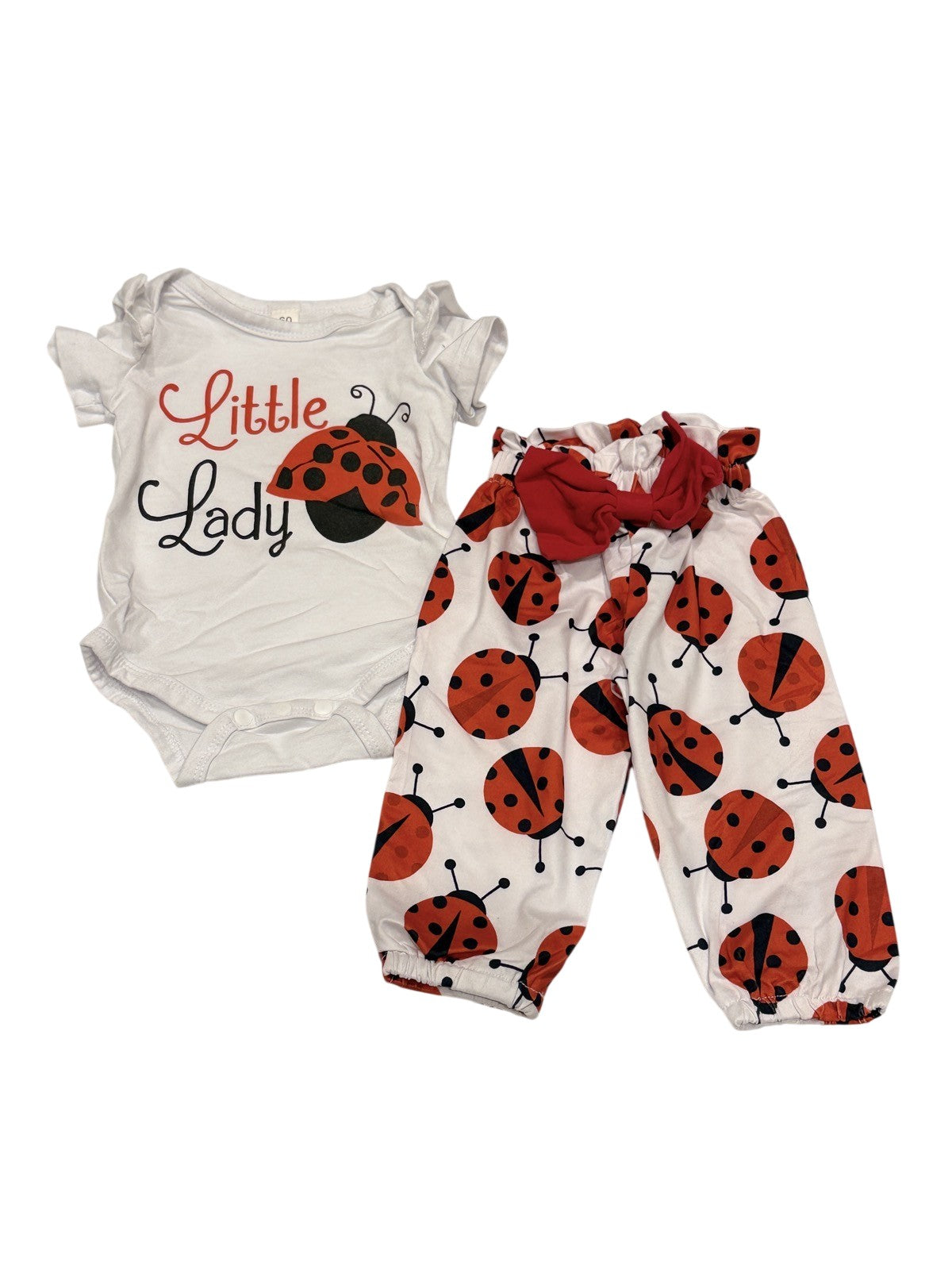 Little Lady Ladybug Baby Outfit Set Size 0-3m