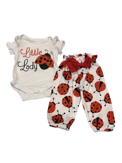 Little Lady Ladybug Baby Outfit Set Size 0-3m