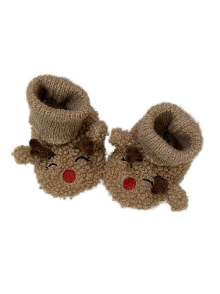 Reindeer Baby Booties One Size 12m