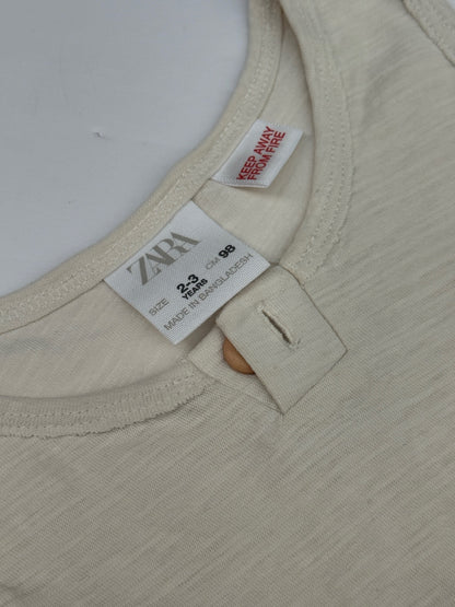 Zara Cream Sleeveless Tank Top 2-3Y