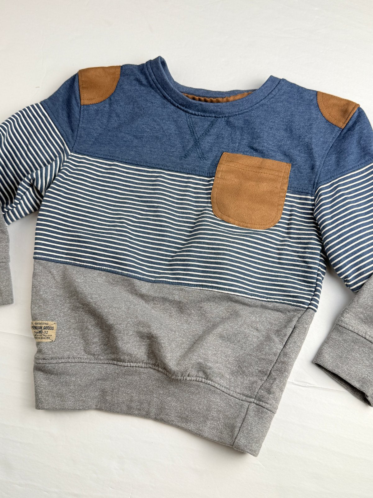 Rebel Color Block Striped Sweatshirt Size 4-5Y
