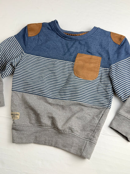 Rebel Color Block Striped Sweatshirt Size 4-5Y