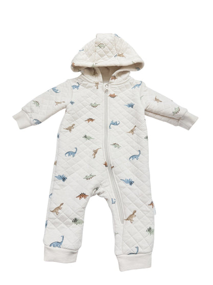 H&M Quilted Dinosaur Hooded Pram Suit 3/6M