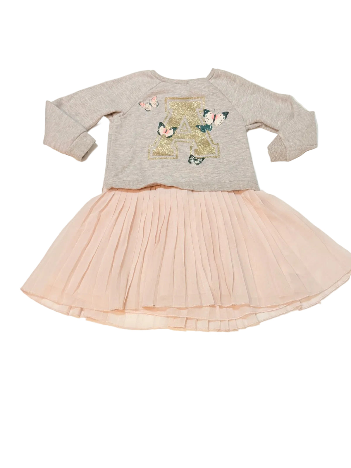 H&M Butterfly Sweatshirt Tutu Dress 2-4Y