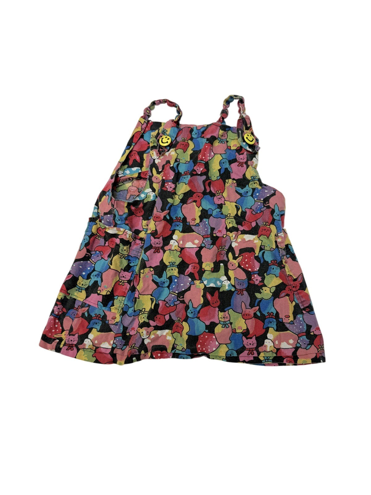 Cat Print Pinafore Jumper Dress