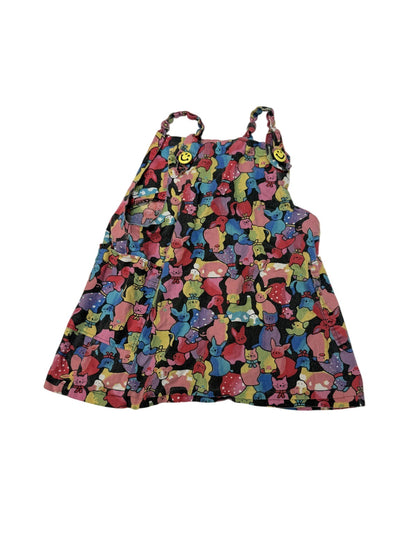 Cat Print Pinafore Jumper Dress