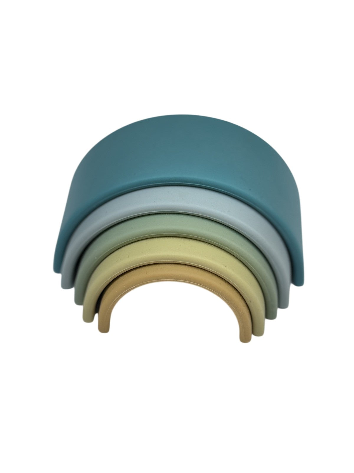Silicone Rainbow Stacking Toy 5 Piece Muted Tones