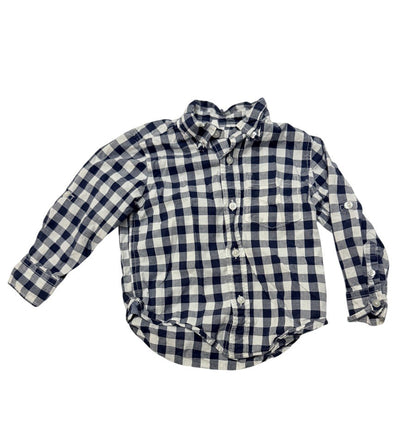 baby GAP Navy Gingham Button-Up Shirt 2T